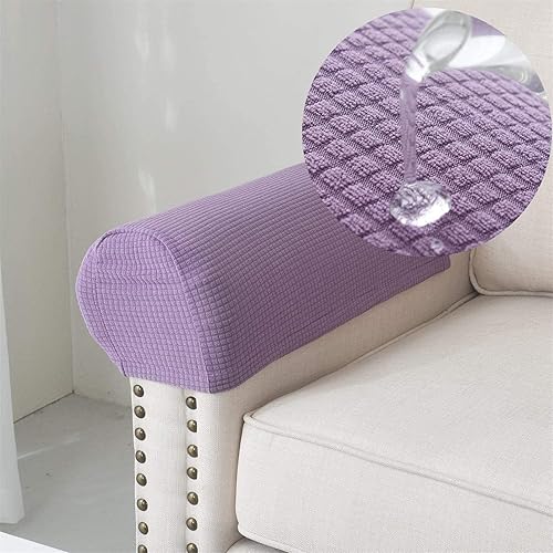 Juego de 2 fundas elásticas para reposabrazos de elastano para sillas, sofá, sillón, fundas para reposabrazos de jacquard, protector antideslizante