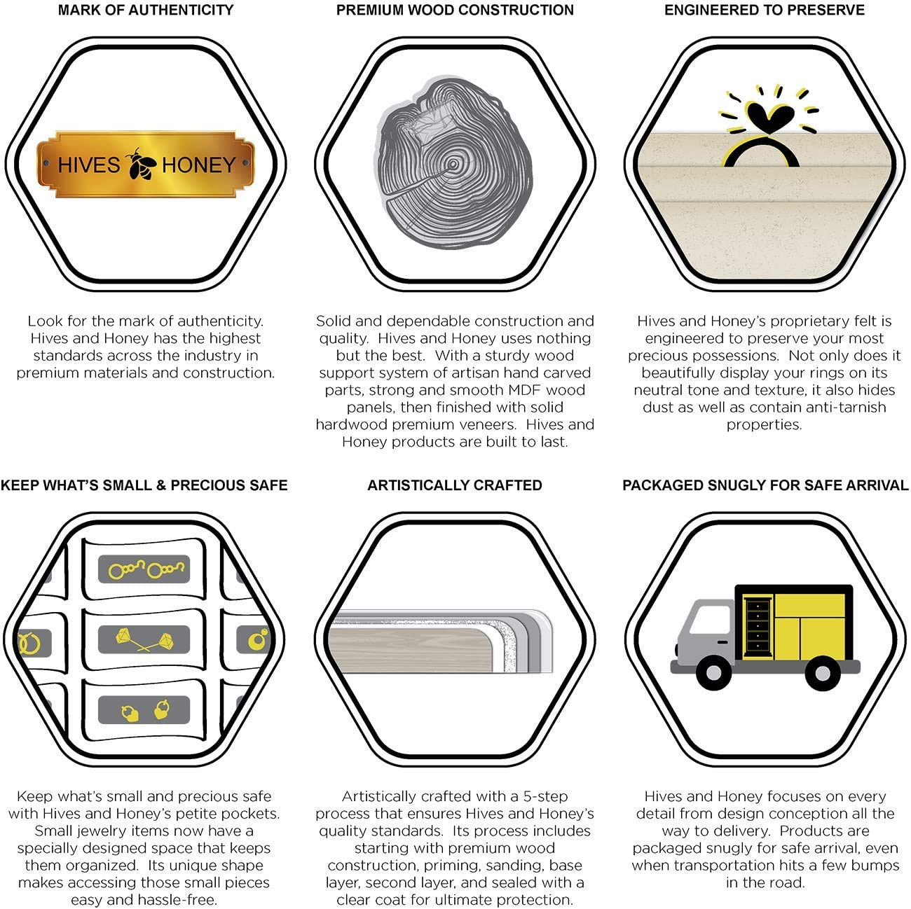 Hives and Honey Scarlett Jewelry Armoire Jewelry Storage, Espresso (9006-462)