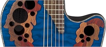 Amazon.com: Ovation CE44P-8TQ Acoustic-Electric Guitar, Trans Blue