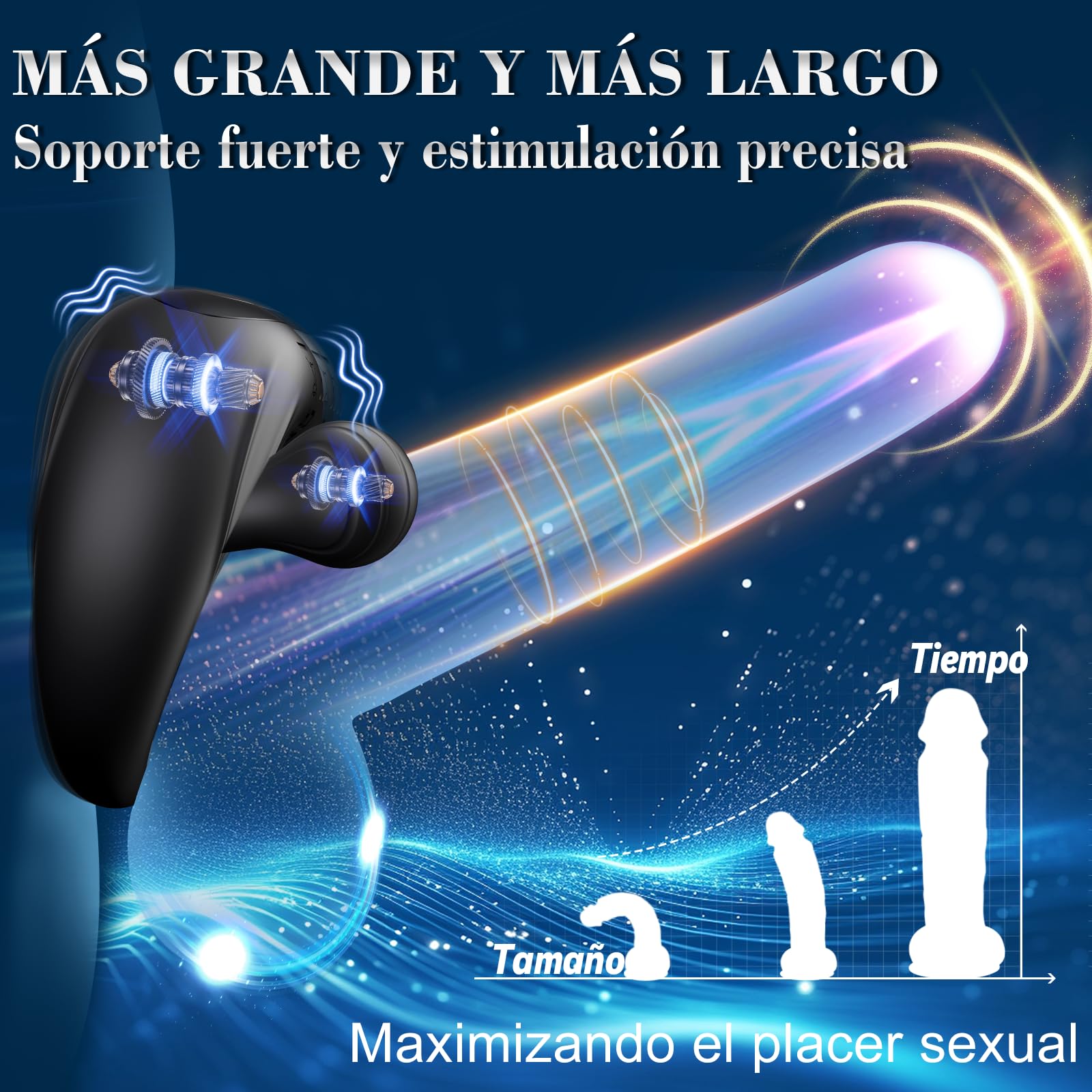 Anillo Vibradorador Pene Juguetes Sexuales - Vibradorador Hombre Juguetes Eróticos para Pareja Sexuales con Vibrador Cuentas Ajustable 360°,Anillo Pene Masculino Ereccion con 10 Vibraciones Sex Toys