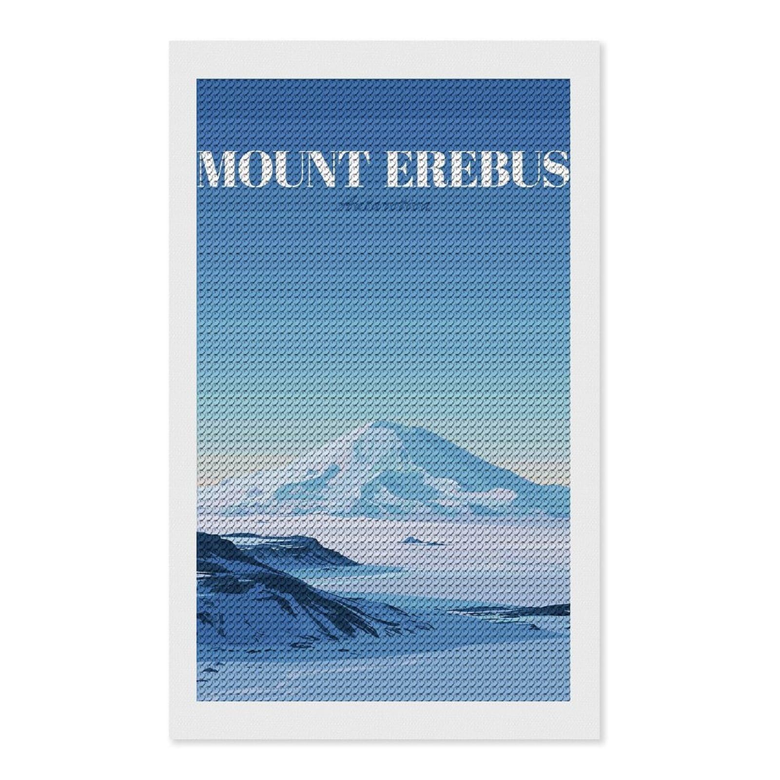 Junmoney Mount Erebus Antarctica Crystal Diamond Art Kit 12"x20", Modern Decor, Boho Decor, Wall Art Gift, Decorative Artwork, Creative Hobby