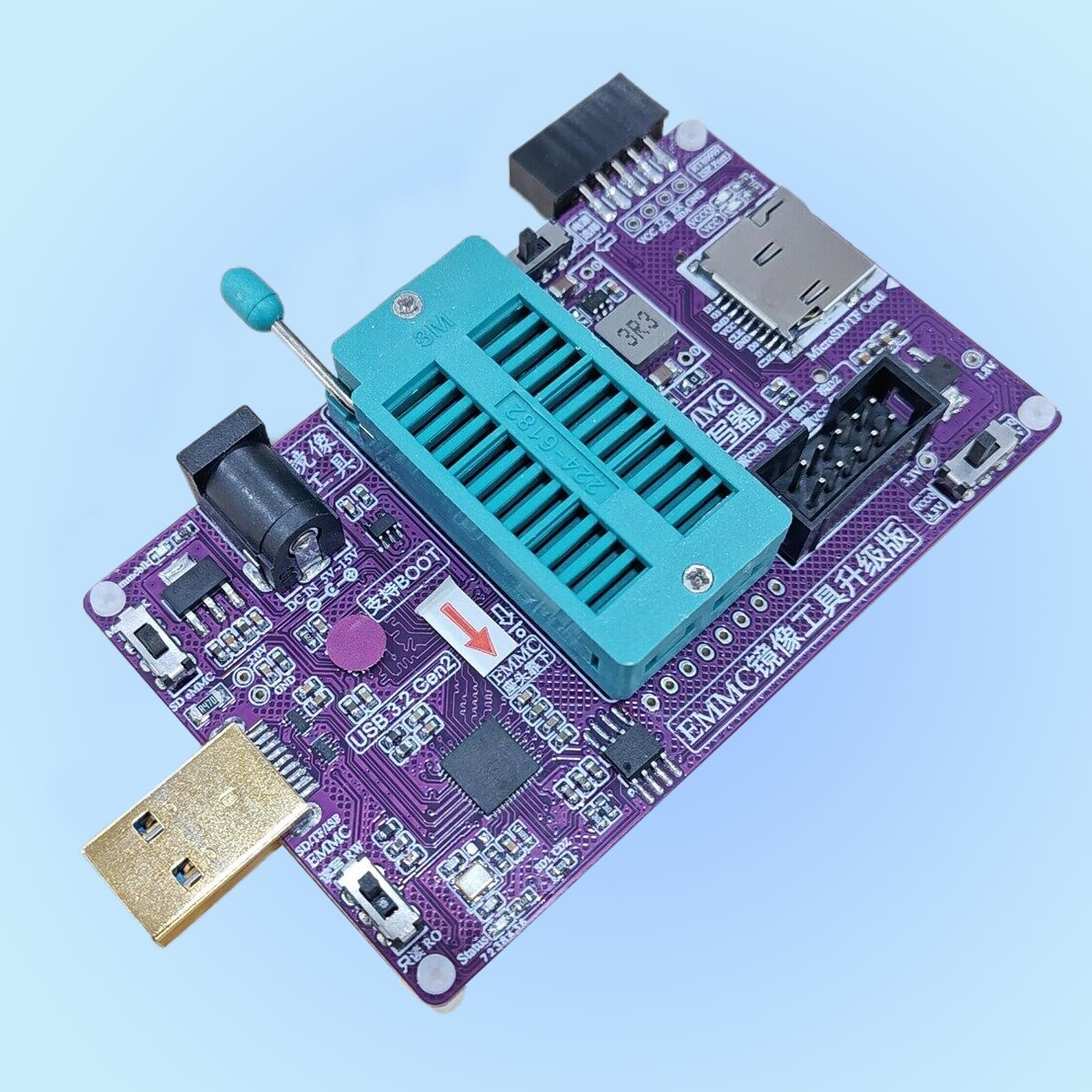 EMMC - Dispositivo di imaging con adattatore USB 3.0, supporto 809H per una programmazione efficiente dei chip e un programmatore portatile di backup