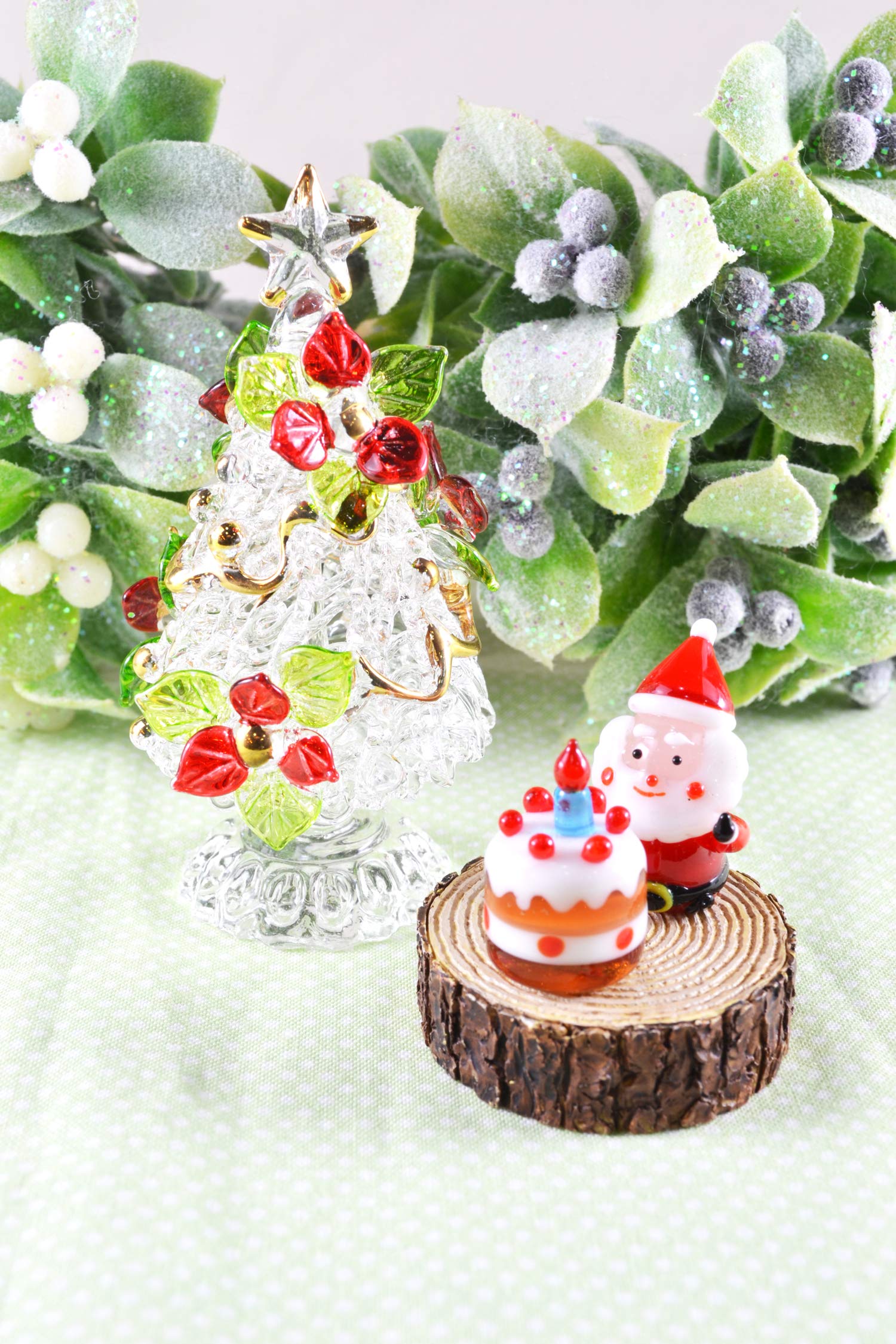 Amazon.co.jp: フォーカート かわいい手作り ガラス細工 クリスマス