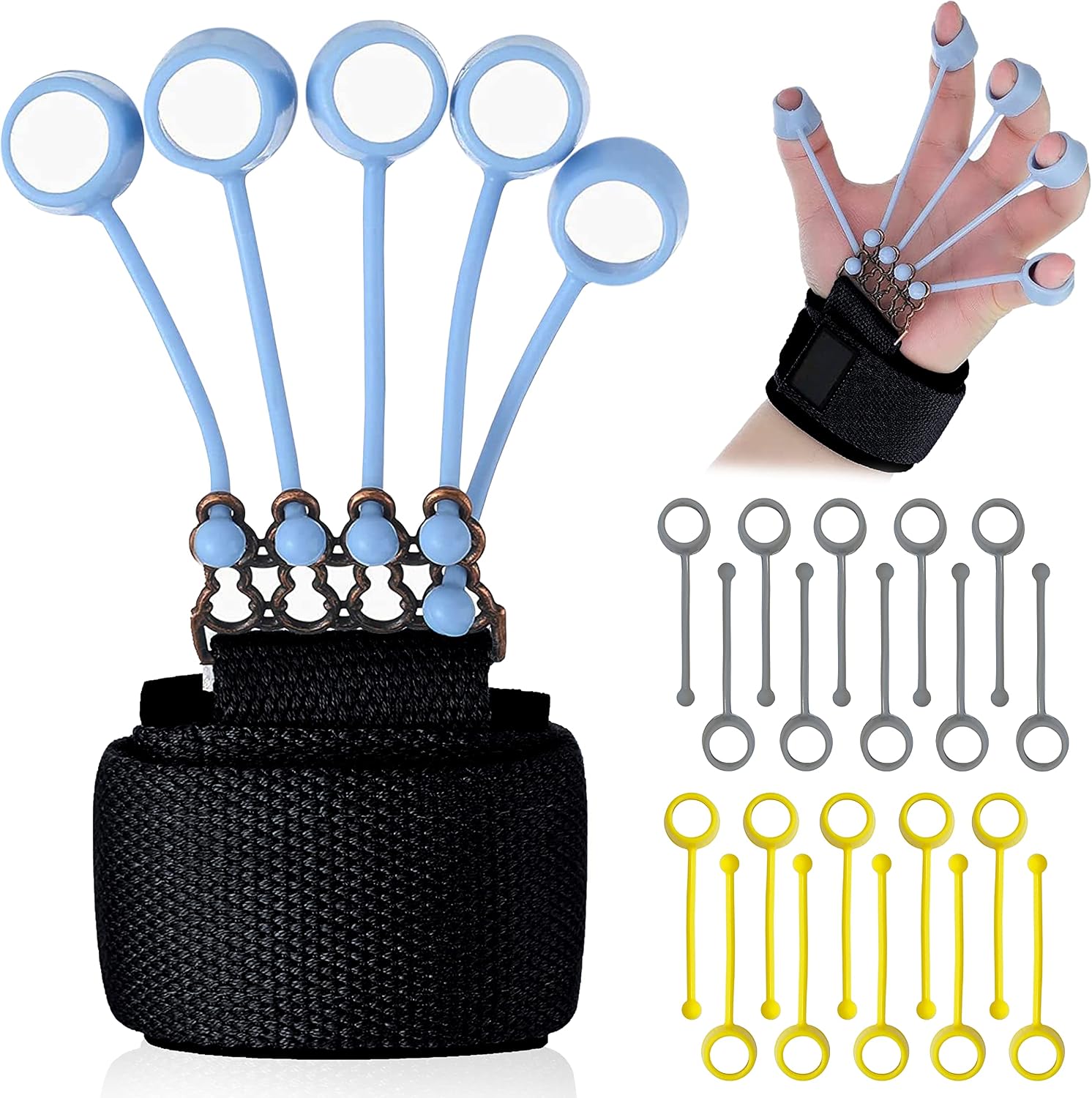 Hand Grip Strength Trainer - 3 Resistance Levels Hand Grip Strengthener for Beginner, Intermediate & Advance Users - Hand Gripper, Hand Strengthener & Finger Strengthener