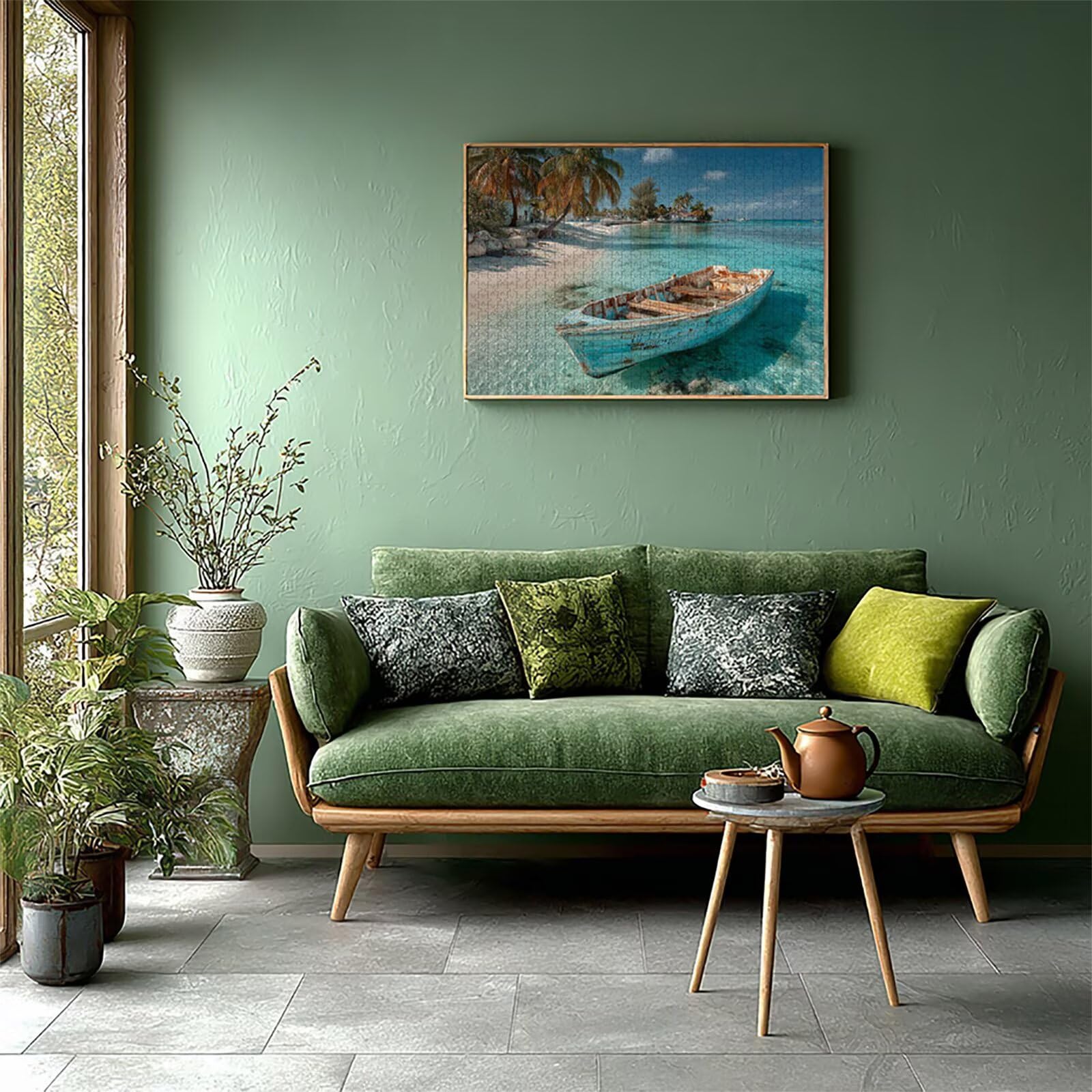 Barca Puzzle 5000 Pezzi Adulti, Vista Mare Puzzle Legno con Scatola 156x105cm, Idea Regalo Uomo e Donna, Divertimento Per Adulti, per Gioco Familiar, Giochi di Sfida, Squisita Confezione, Q-2585