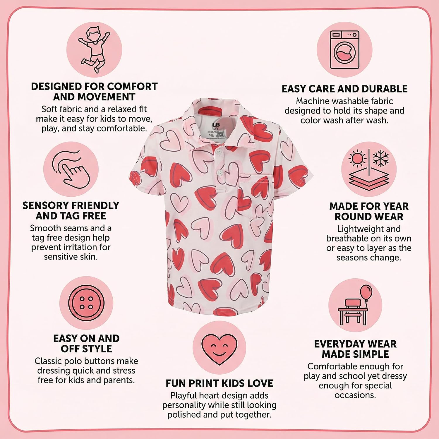 Unique Baby Moisture Wicking Kids Polo Shirts for Toddler Boys Polo Shirt