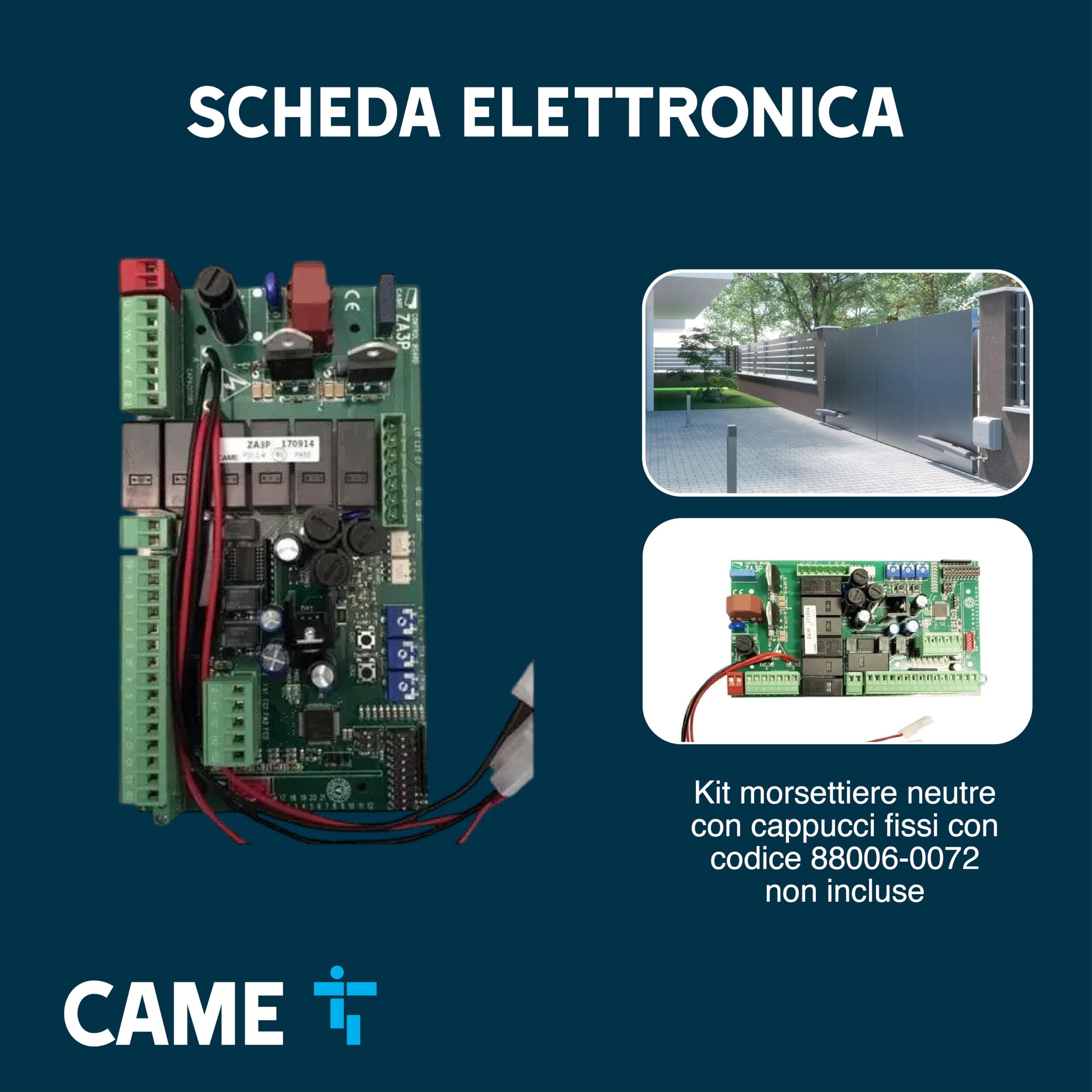CAME Scheda elettronica di ricambio per il quadro comando ZA3P per cancelli a battente con gestione dei finecorsa e regolazione della velocità di rallentamento per manovre fluide e sicure