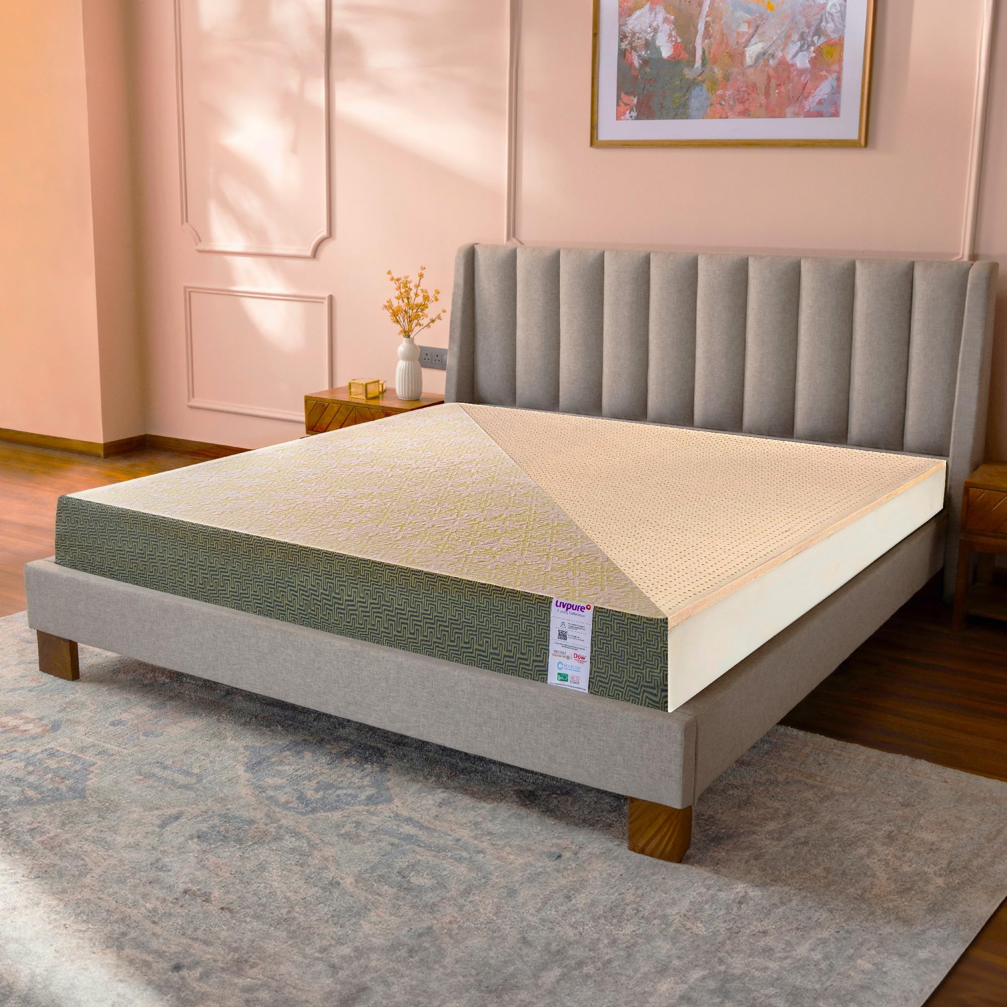 Livpure Smart Ortho Latex Luxe 100% Natural Pin-Core Latex & HD Foam Mattress | Stress-Relief BIOCRYSTALS |Premium High GSM Certified Fabric|Queen Bed (75x60x6) inch, 10 Years Warranty (B0BFHXRDX1) Amazon Price History, Amazon Price Tracker