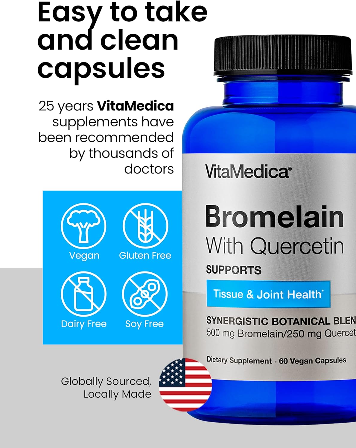VitaMedica Bromelain with Quercetin 2,400 GDU/Gram Sprains