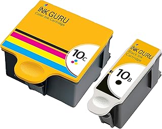 Ink Guru Compatible Ink Cartridge 10 10B 10C XL (1 Black 1 Colour) Replacement for Kodak EasyShare 5100 EasyShare 5300 EasyShare 5500 ESP 3 ESP 3250 ESP 5 ESP 5210 ESP 5250 ESP 7
