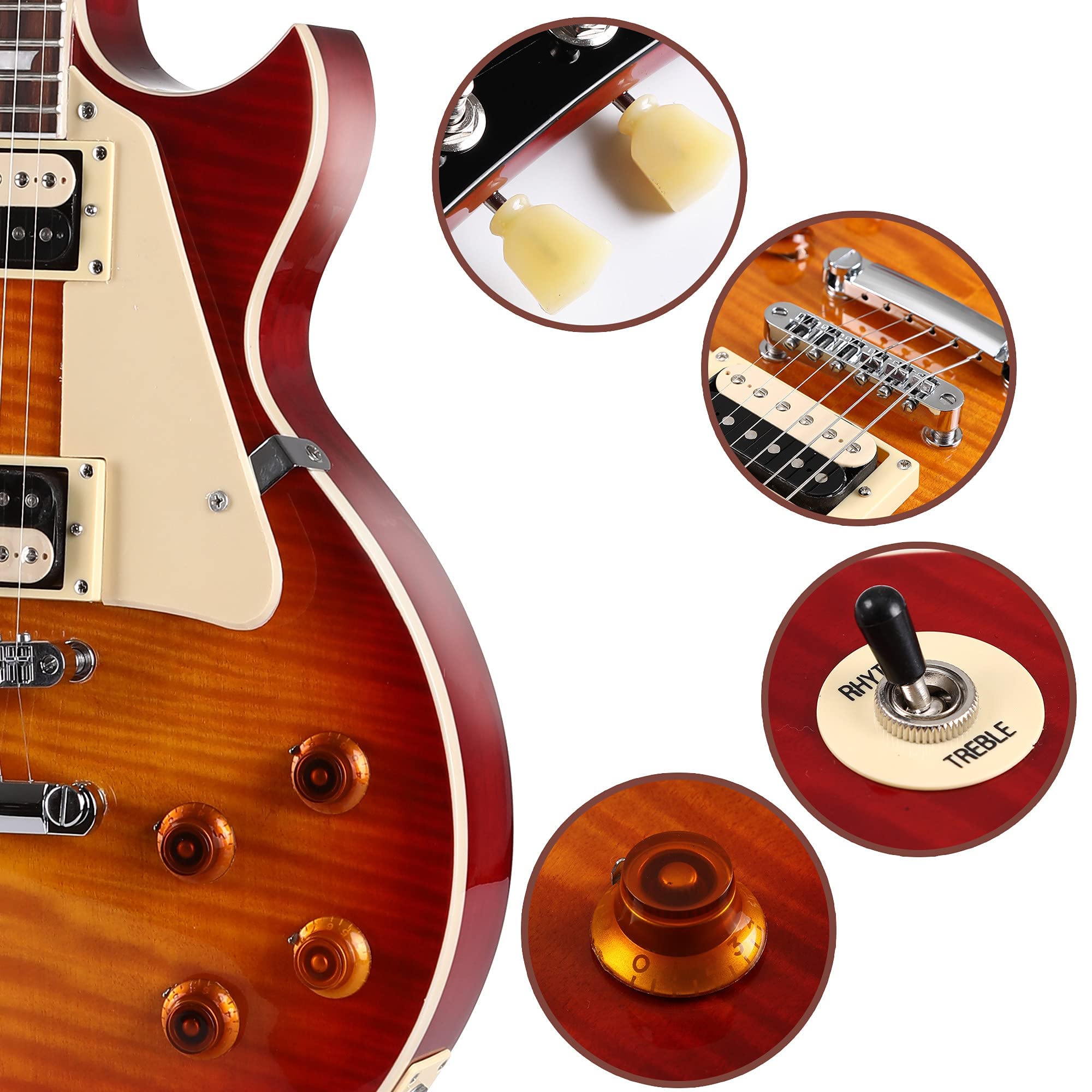 Musoo LP-Style E-Gitarre mit Epi ProBucker Tonabnehmern