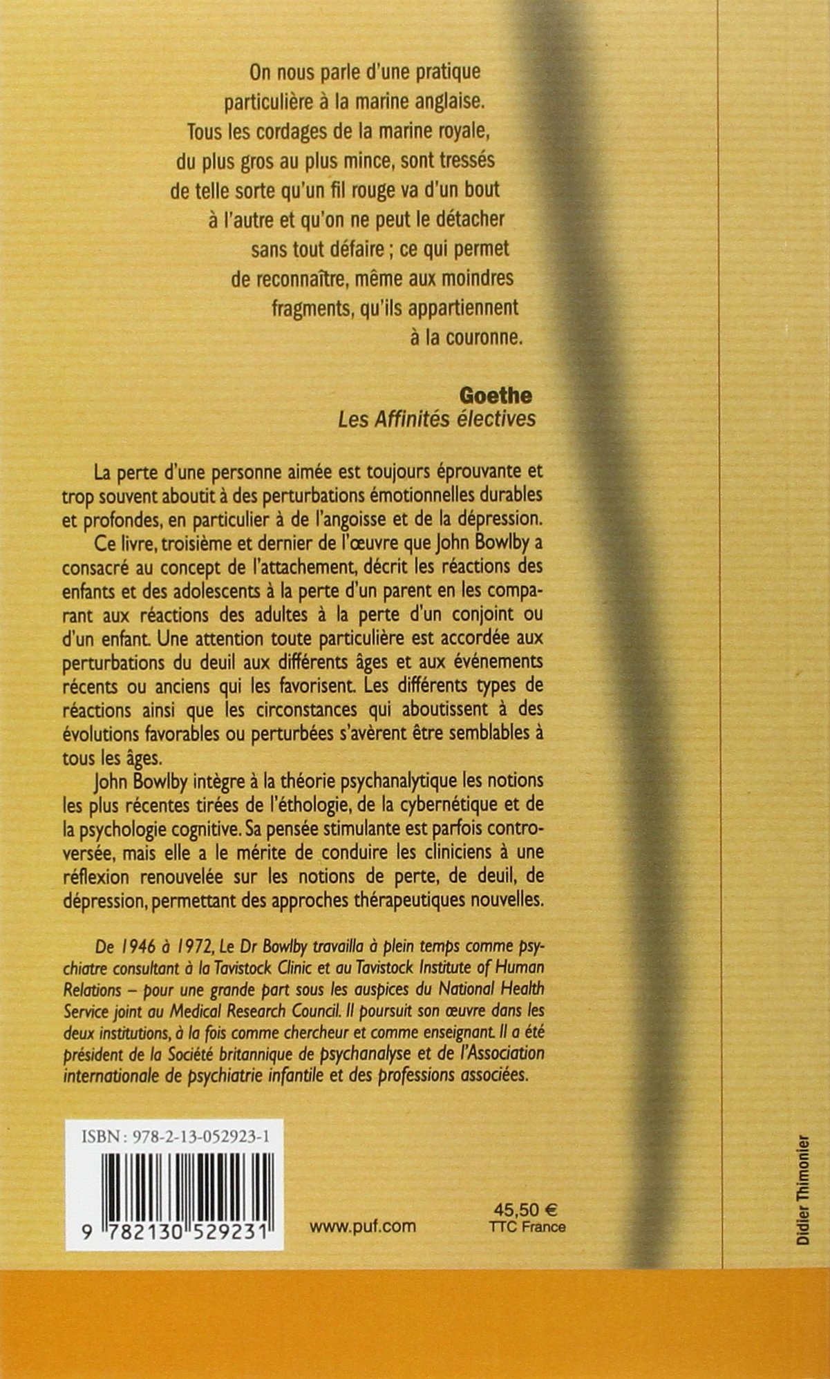 Attachement et perte, volume 3 : La Perte