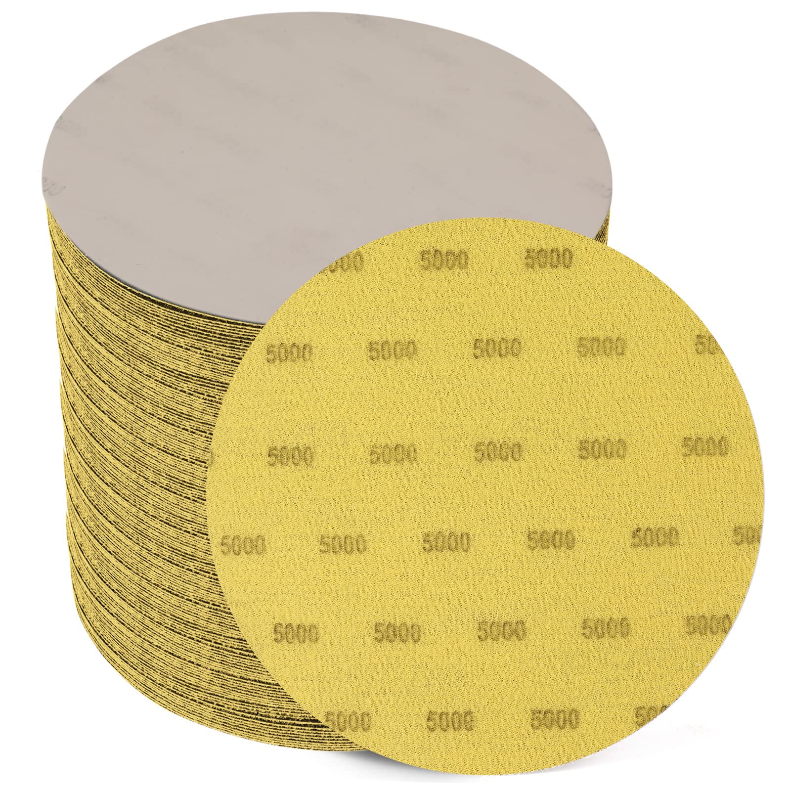 6 Inch 5000 Grit Sanding Disc, GOH DODD 25 Pieces Wet Dry Sandpaper Hook and Loop Sanding Pads for Random Orbital Sander, Automotive, Woodworking, Metal Polishing and Sanding