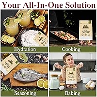 Vista 14 de Himalayan Chef Sal marina, granos gruesos, 192 onzas, sal sin refinar totalmente natural y cosechada a mano, sin gluten, sal sazonada sin OMG, 48