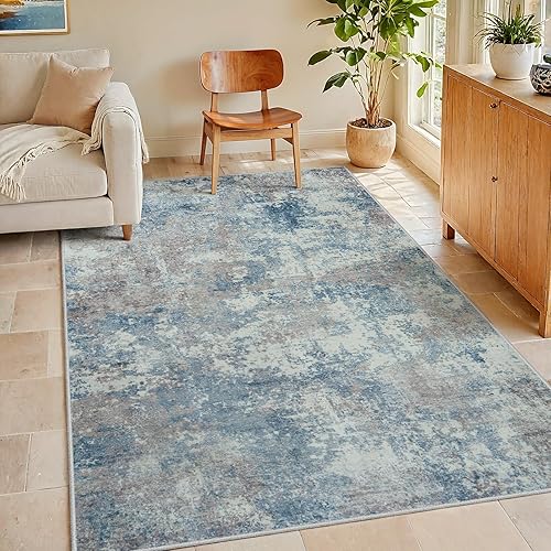 Vista 144 de Alfombra de área para sala de estar: 5 x 7 de interior, suave, esponjosa, alfombra abstracta para dormitorio, cocina, comedor, suelo, alfombra