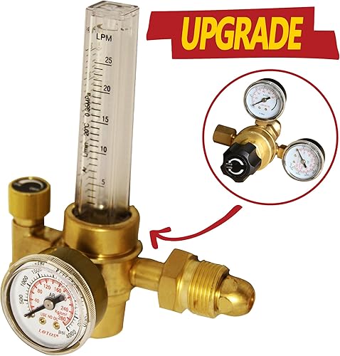 Miniatura 3 de LOTOS Medidor de flujo de CO2 de argón, soldador, regulador de soldador, regulador de gas para soldador de gas (para soldador LOTOS MIG140 MIG175