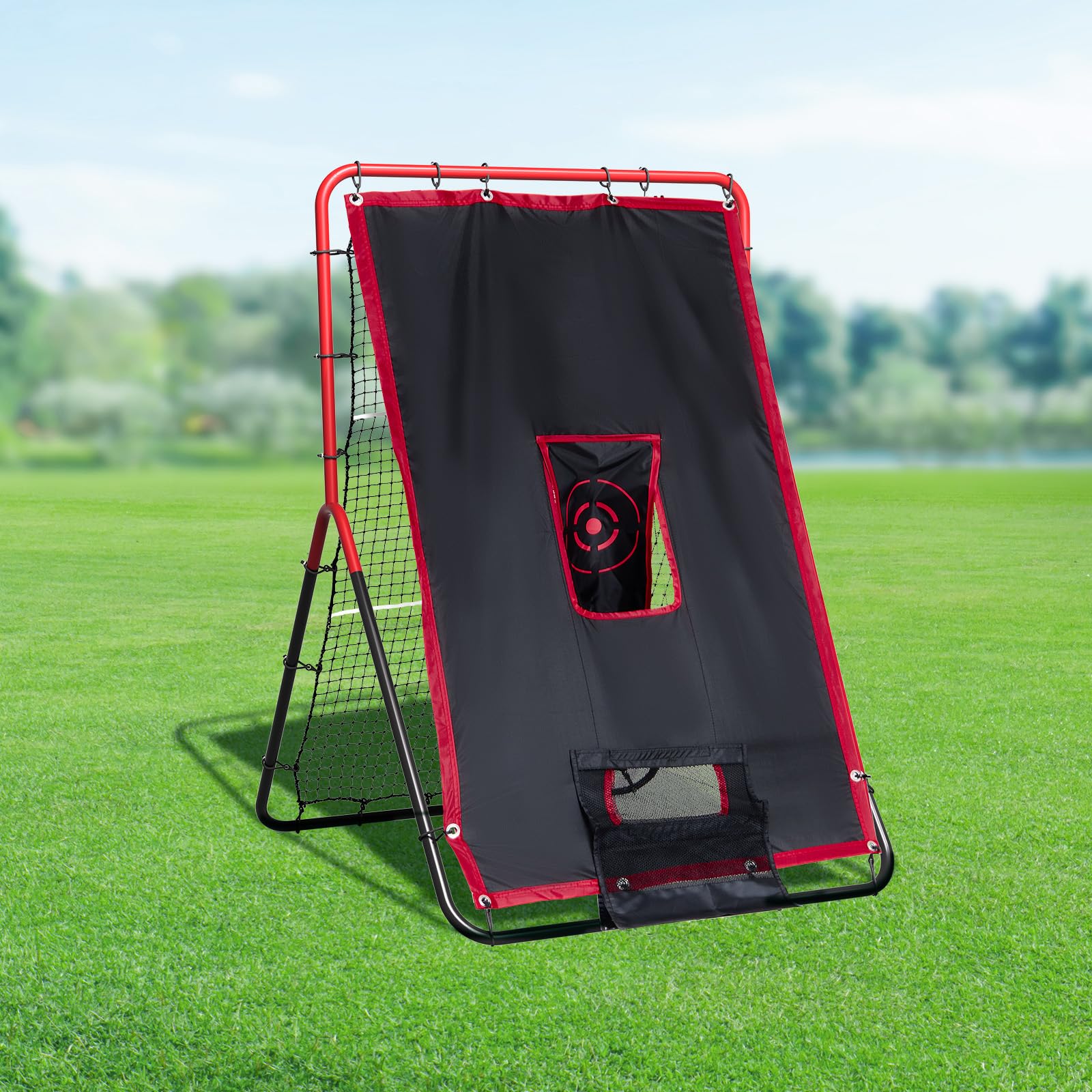 VEVOR Rete da Rimbalzo Baseball Softball 2 in 1, 914 x 1372 mm Switch Hitter Pitch Trainer