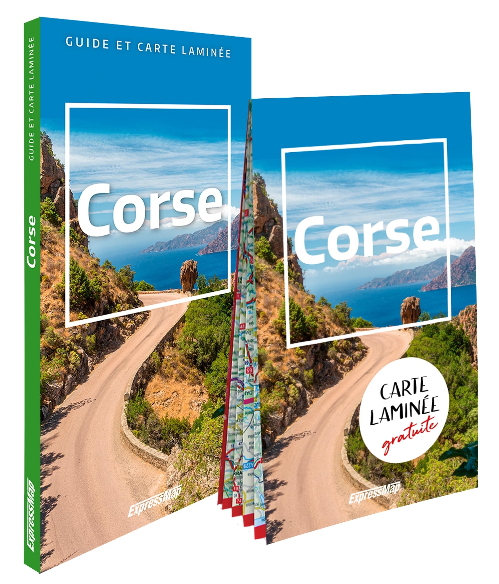 Corse (guide et carte laminée): Avec une carte laminée 1/170 000