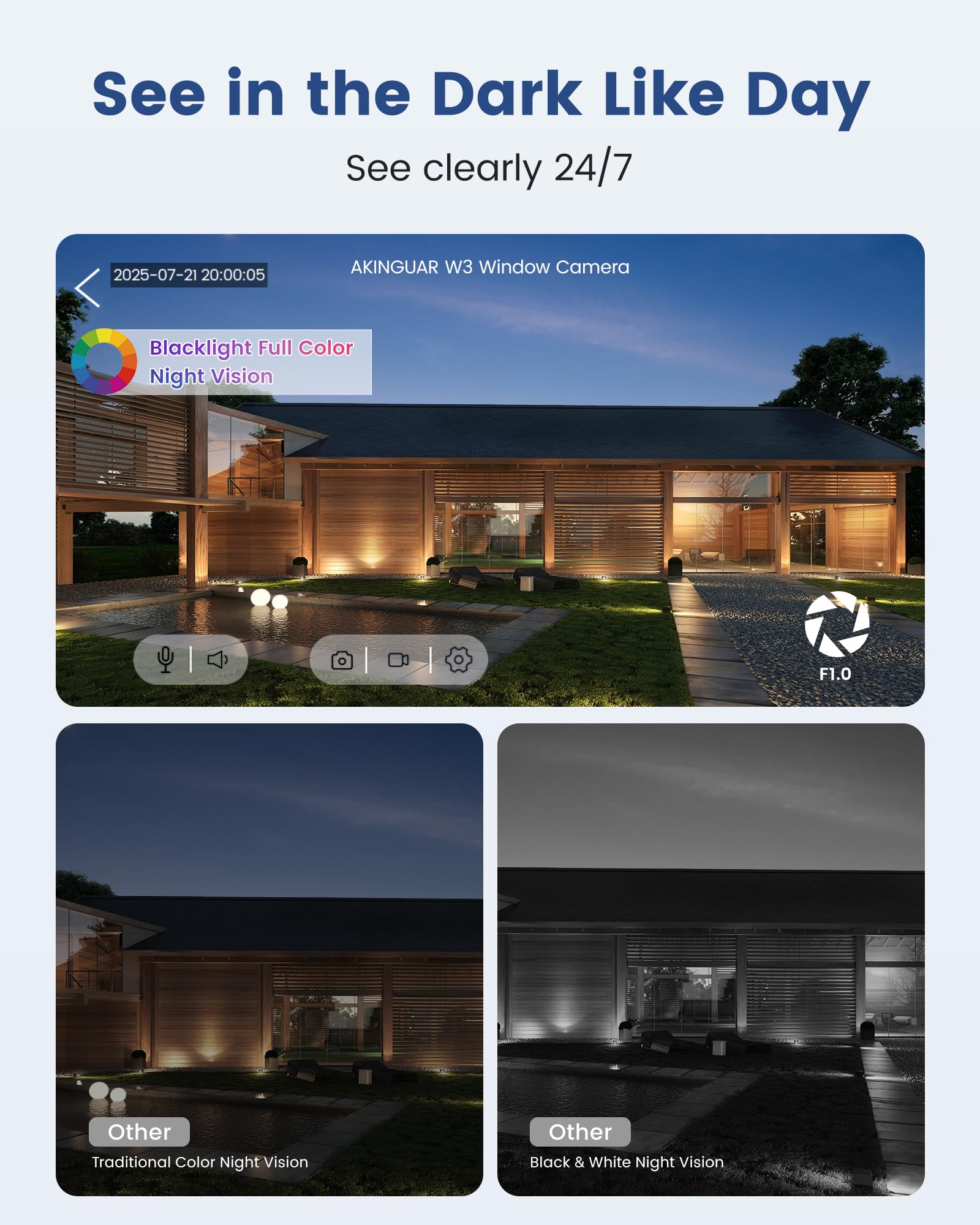 3Mp 2K Caméra Surveillance Wifi Intérieur,Audio 2 Voies,Vision Nocturne