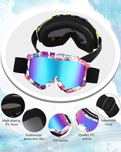 Miniatura 3 de 2 piezas de gafas de motocicleta para casco de equitación con cubierta facial (color elegante)