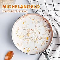 Vista 7 de MICHELANGELO Juego de cacerola de 1 cuarto + 2 cuartos de galón con tapa, sartén de cobre ultra antiadherente con tapa, olla pequeña con tapa