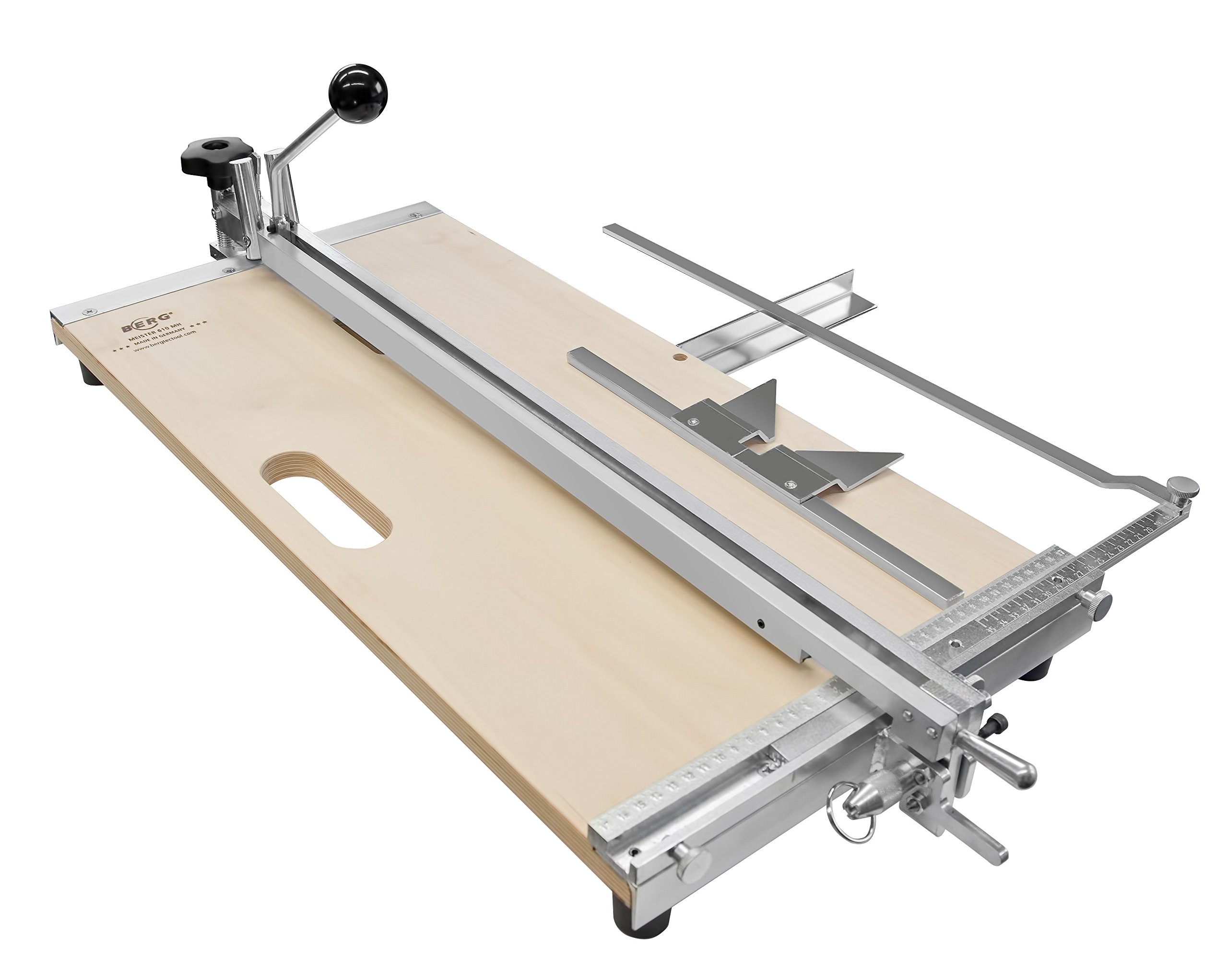 BERG Fliesenschneidemaschine FSM 610 MH - 605 mm Schnittlänge I Duale Brechvorrichtungen I Höhenverstellbare Führungsschiene I Wasserfeste Holzplatte