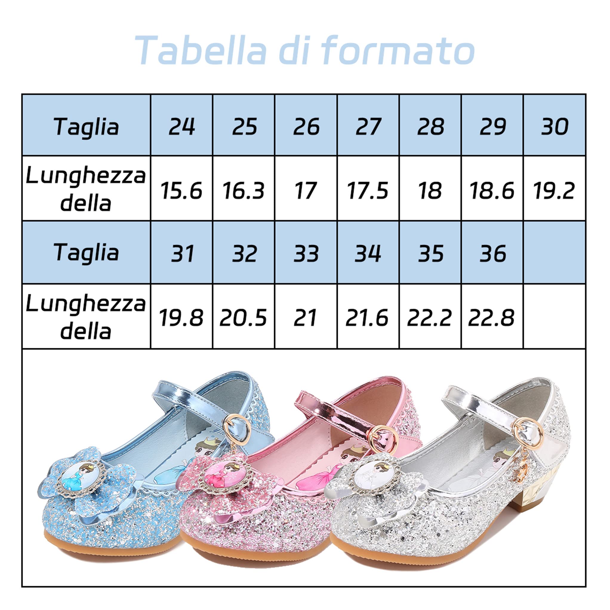 New front Principessa Scarpe Festive Scarpe col Tacco da Principessa per Bambina Buona qualità Partito Scarpe Principessa Scarpe Eleganti
