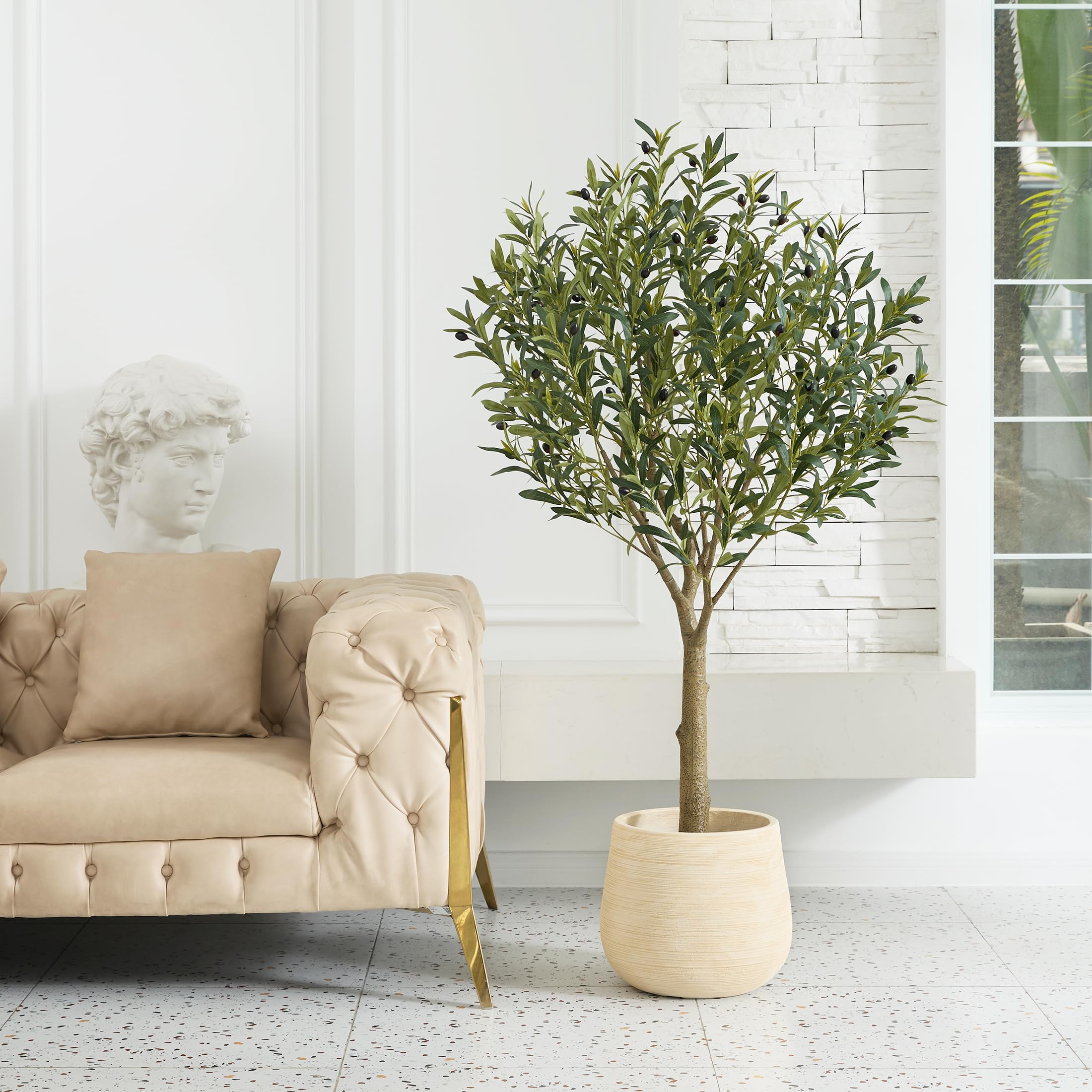 Louis Maes ArecaÂ Palm kunstplant - 90cm - kunststof - Goudpalm | Fun en Feest