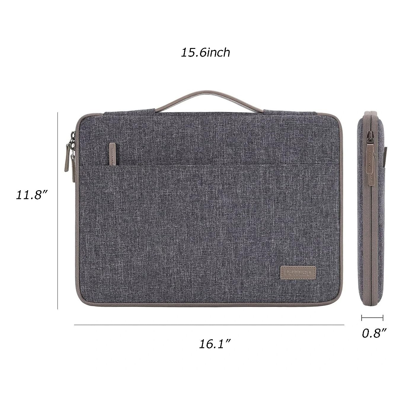 Funda Tableta Funda for portátil de 15,6 y 17 Pulgadas, maletín, Bolsa Resistente al Agua, Protector Transporte con asa Mochila portátil(Grey,15.6-Inch)