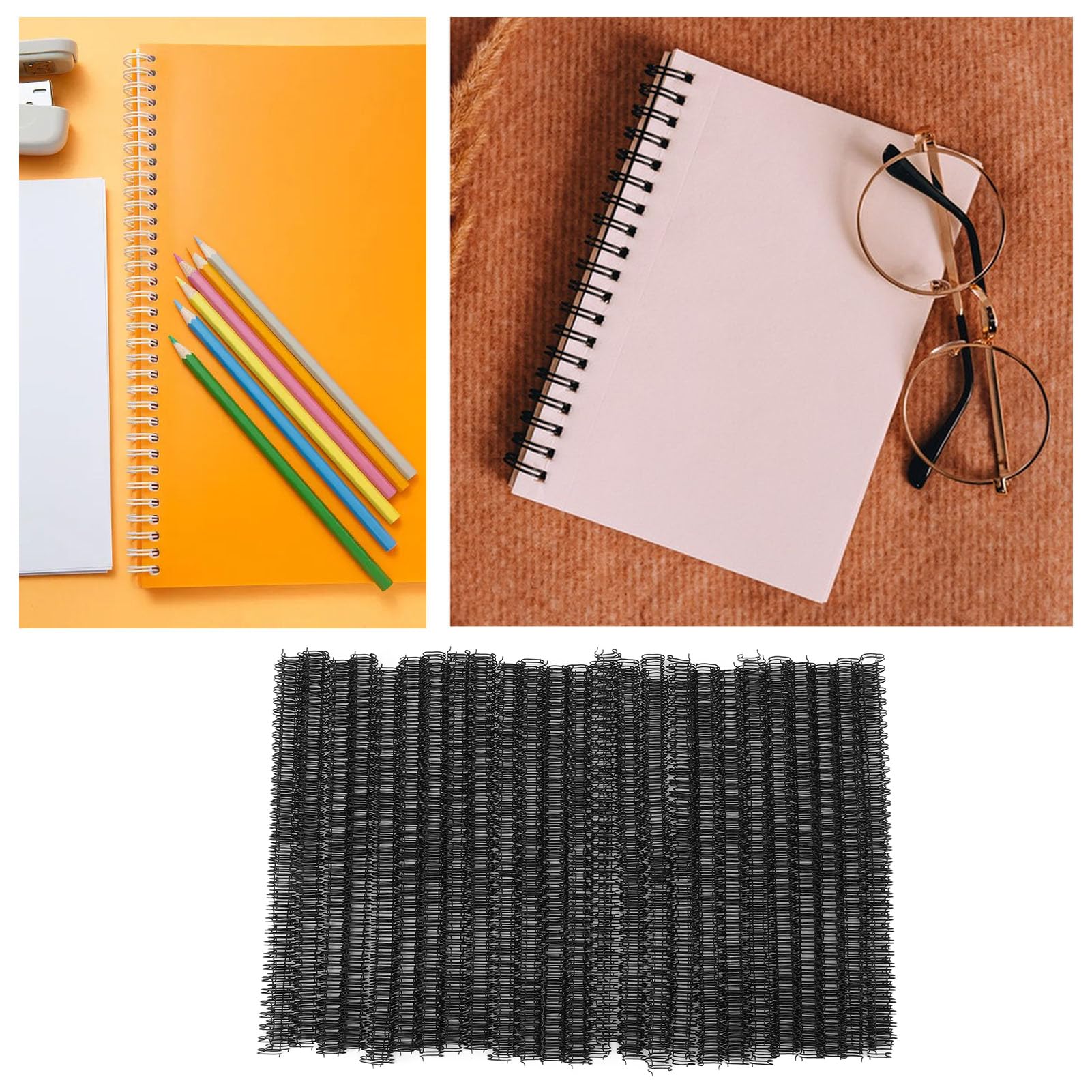 RAYSON Spirale Reliure Métalliques, Capacité De Reliure 60 Feuilles, 11,1mm, 34 Anneaux, A4, Pas De 3:1, Multicolore, Paquet De 100