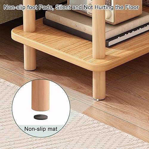 Miniatura 7 de Mesa auxiliar rectangular de varios tamaños con dos capas, espacio de almacenamiento para sala de estar, dormitorio, fácil montaje (color blanco +