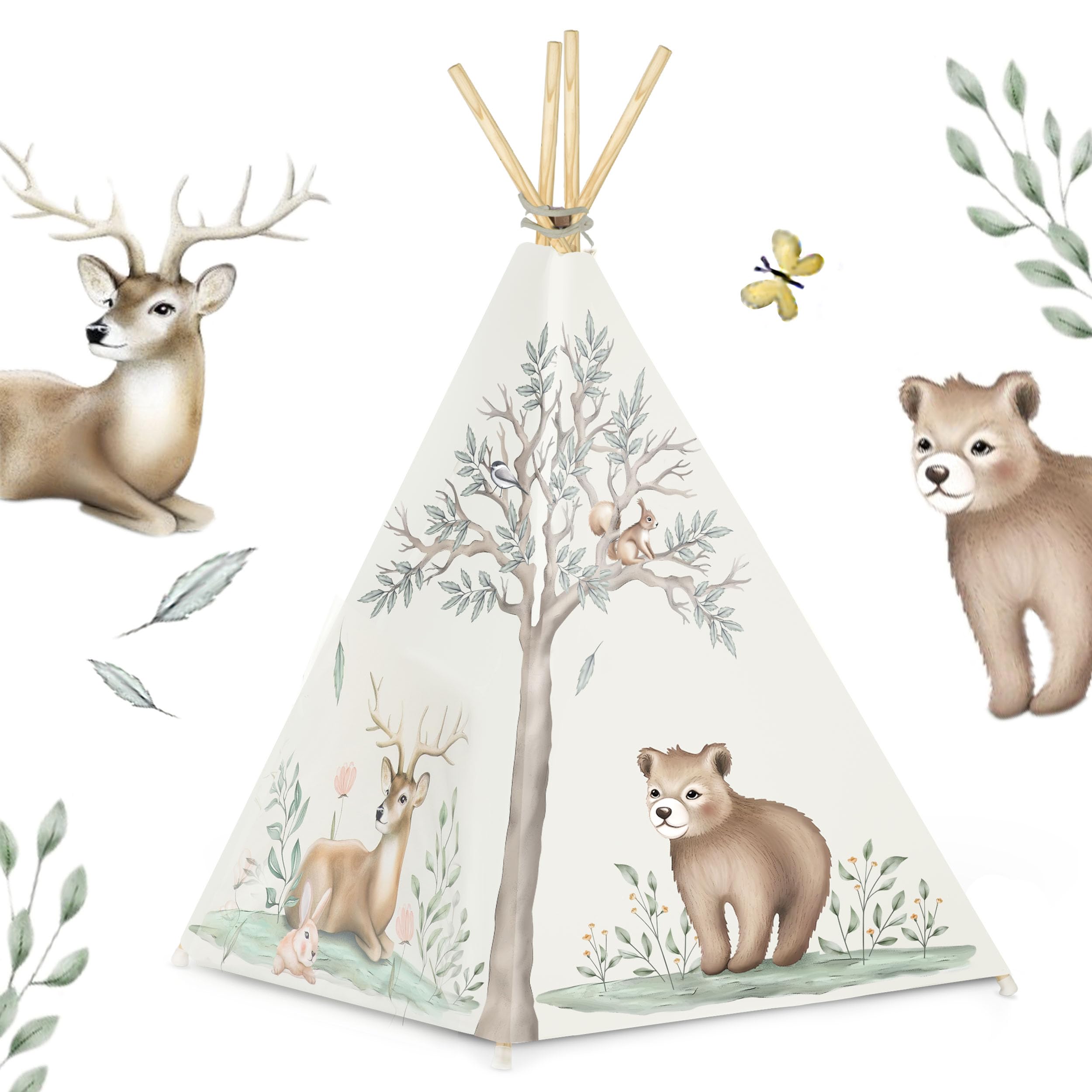 Nukido Tipi Infantil Tienda India para Niños Interior Exterior Habitación Infantil Beige