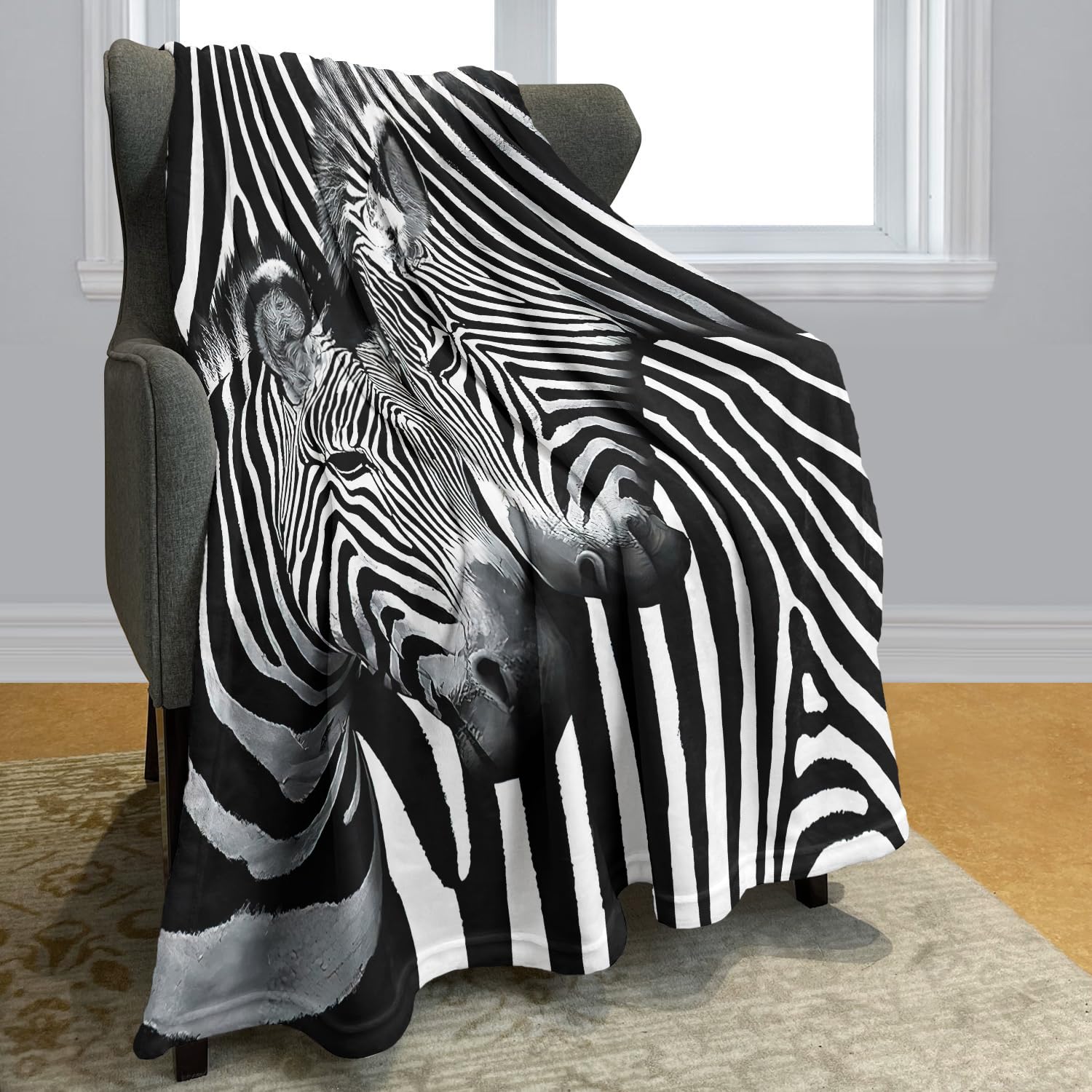 YISUMEI Decke 150x200 cm Kuscheldecken Sanft Flanell Weich Fleecedecke Bettüberwurf Zebra