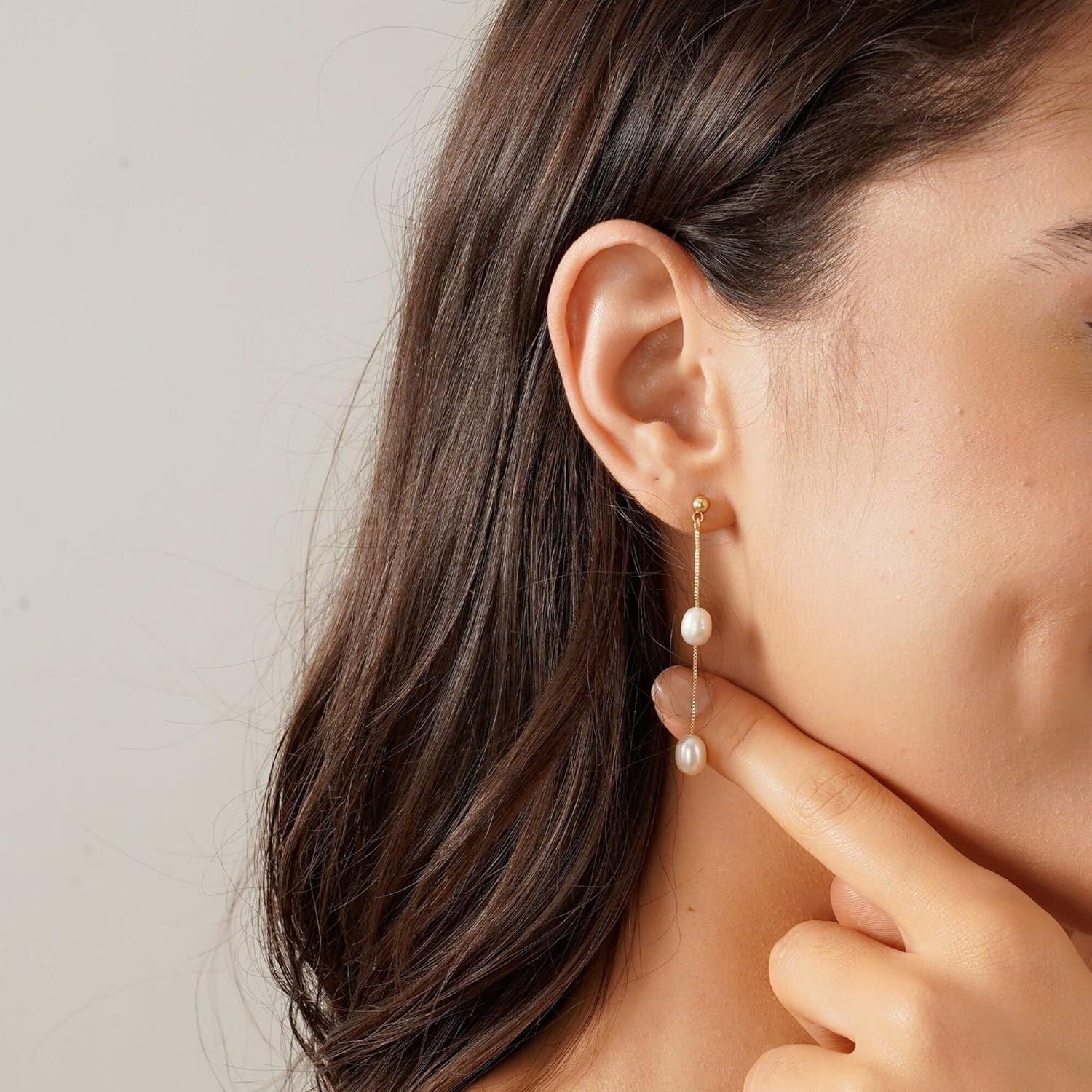 Silver Earrings for Women,Dainty Dangle Earrings Silver Plated Drop Earrings for Women Trendy Hypoallergenic CZ Stud Earrings Wedding Pearl Earrings Dangling Cute Small Hoop Earrings Jewelry - Image 2