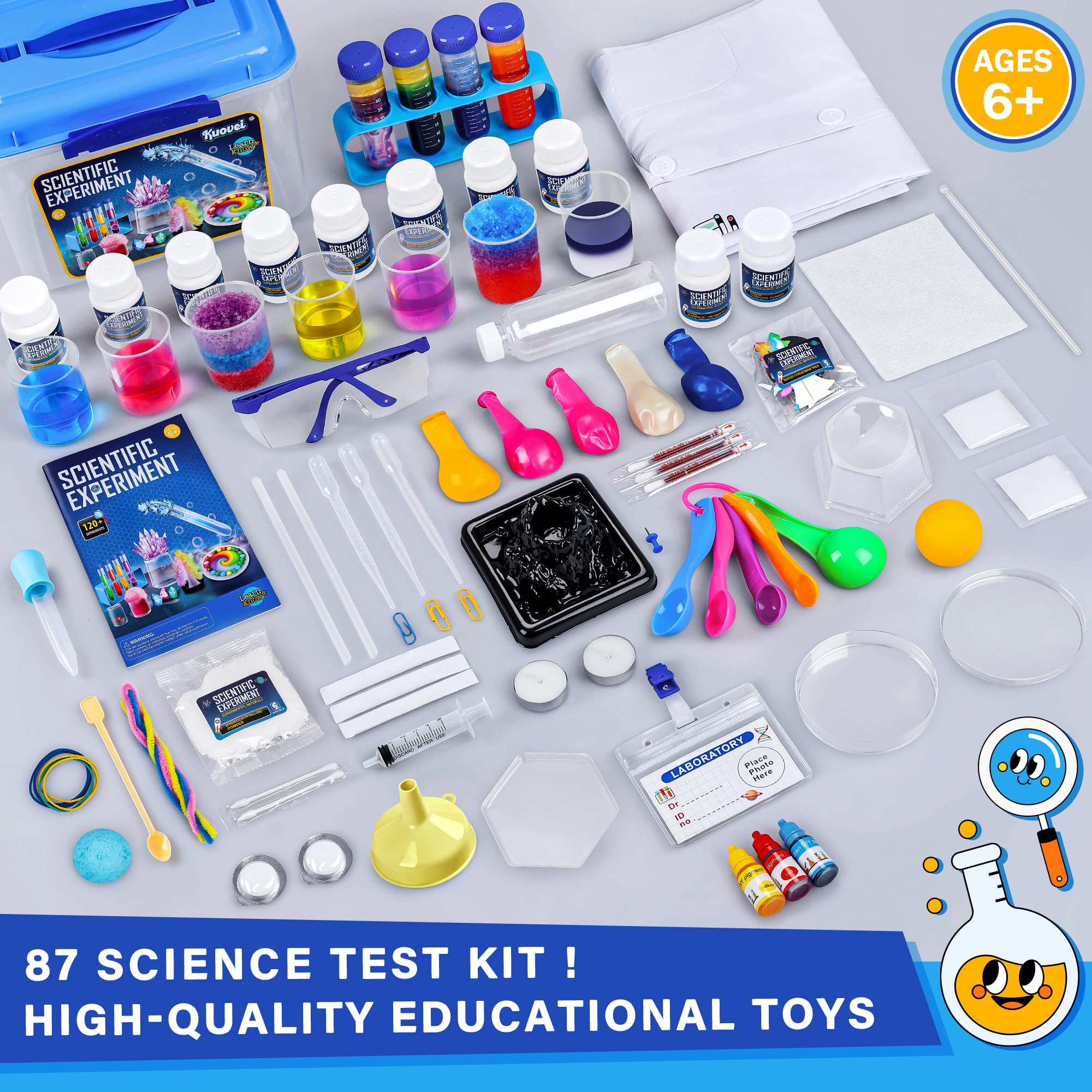 Science Kit for Kids,120 Science Lab Experiments,Scientist Costume Role Play Stem Educational Learning Scientific Tools,Birthday Gifts and Toys for 6 7 8 9 10-12 Years Old Boys Girls Kids