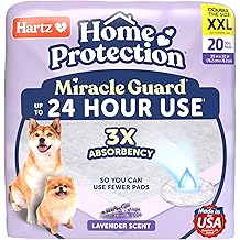 New! Hartz Home Protection Miracle Guard Lavender Scented Dog Pads, XXL Size 20 Count, 24 Hour Use, Wont Leak and Odor Eliminating