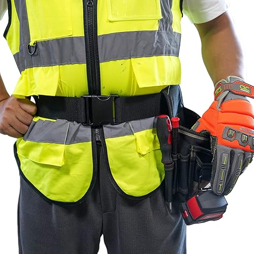 Miniatura 7 de MELOTOUGH Cinturón de herramientas acolchado con anillo en D, cintura ajustable de 33 a 47 pulgadas de grosor, acolchado de espuma cómodo (XL) +