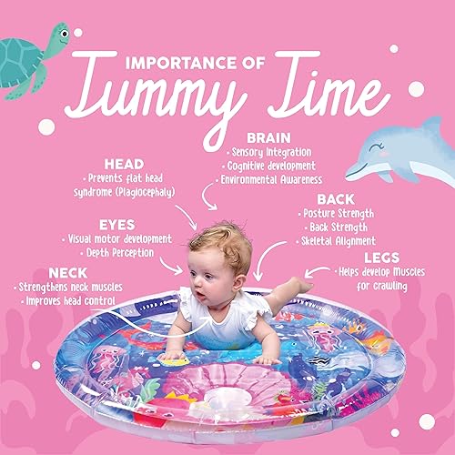 Miniatura 9 de KooKooBaby Tapete de agua para bebé  40 x 40 pulgadas, juguetes extra grandes de primera calidad para bebé niña o niño, juguetes para bebés mayores