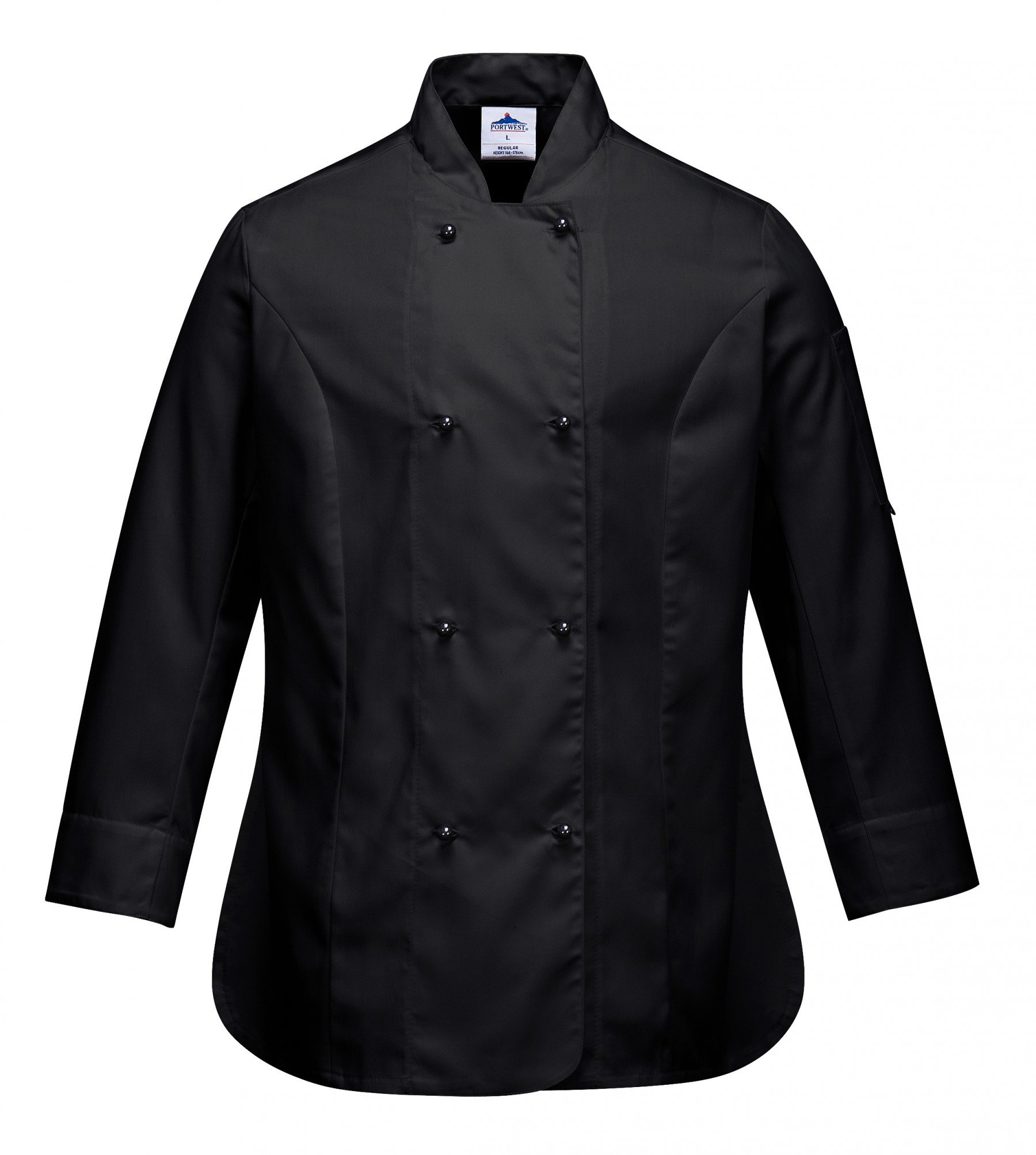 PortwestPortwest Rachel Women's Chefs Jacket L/S, Size: S, Colour: Black, C837BKRS