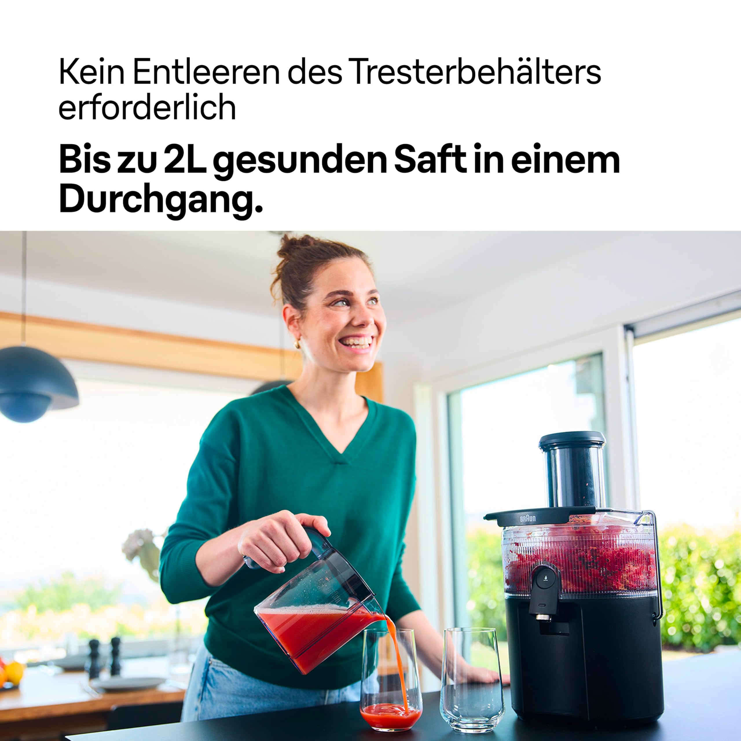 Braun MultiJuice 5 SJ500, Zentrifugalentsafter mit ColdXtract-Technologie, 75 mm Einfüllöffnung, 1,5L Fruchtsaftbehälter, Anti-Tropf-System, 4-faches Sicherheitssystem, Edelstahlfilter, 800W, Schwarz