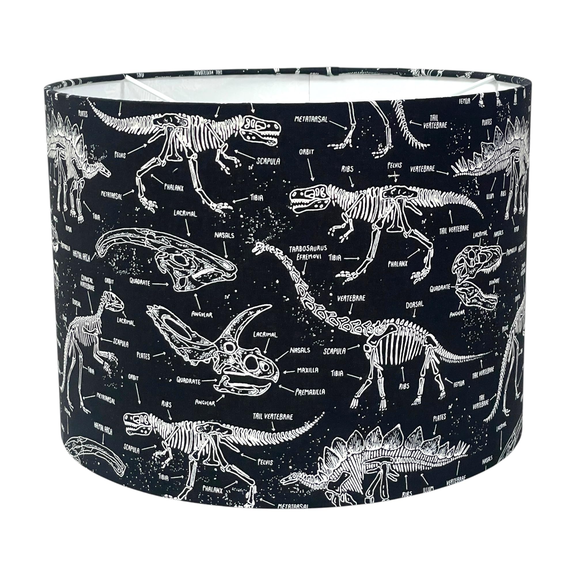 Black Glow in Dark Dinosaur Cotton Drum Lampshade