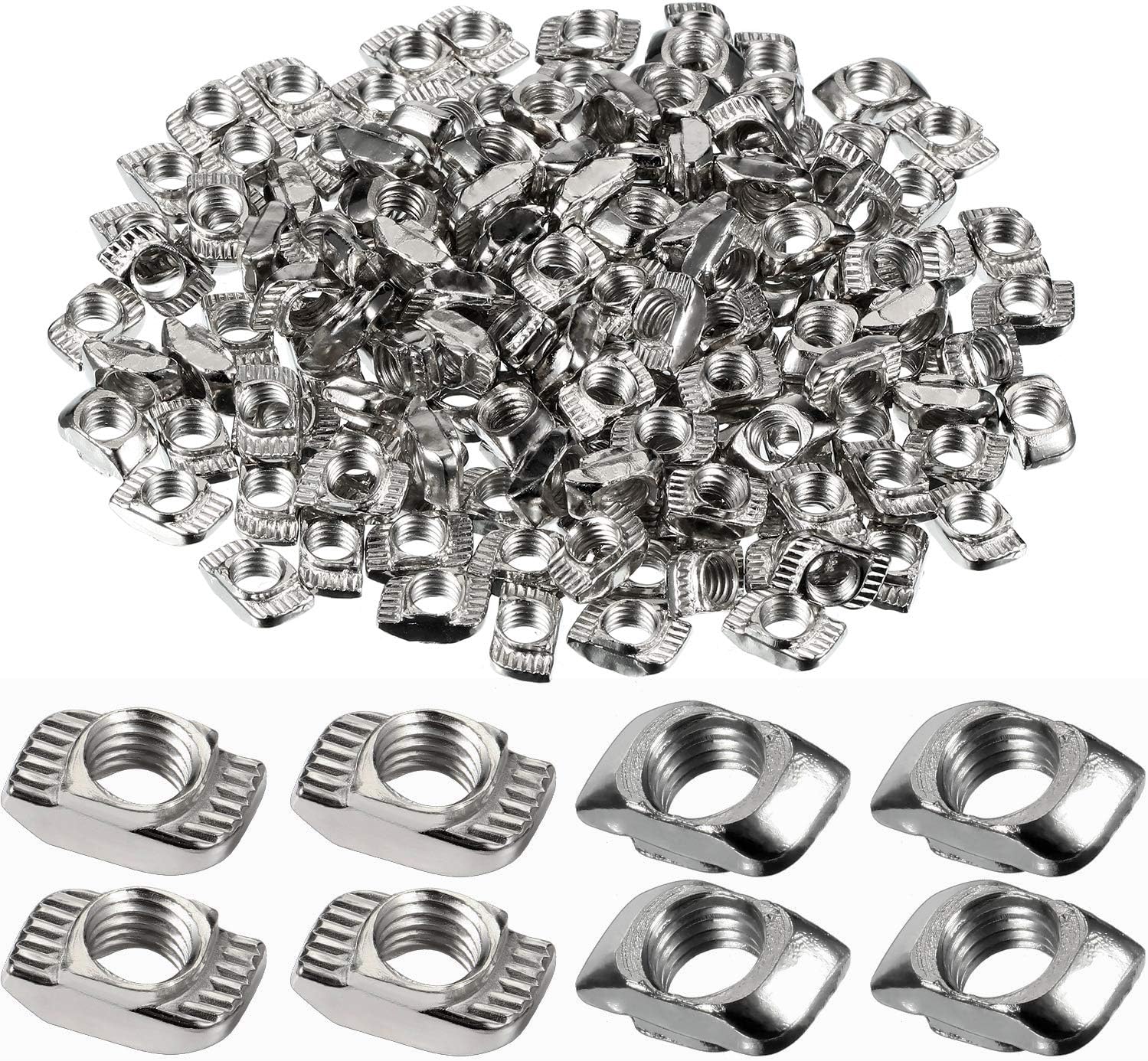 Hotop 150 Pieces 2020 Series T Slot Nuts, Hammer Head Fastener -Plated Carbon Steel Sliding M5 T Nuts for Aluminum Profile