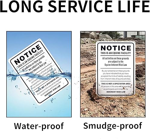 Miniatura 4 de Señal de responsabilidad equina, estatuto de caballos, establo de granero, 10 x 14 pulgadas, aluminio libre de óxido .040, reflectante, protegido