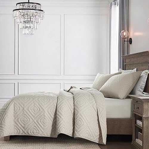 Miniatura 3 de Juego de ropa de cama de tamaño California King de gran tamaño con fundas de almohada, colcha ligera y suave para todas las estaciones, 118 x 106