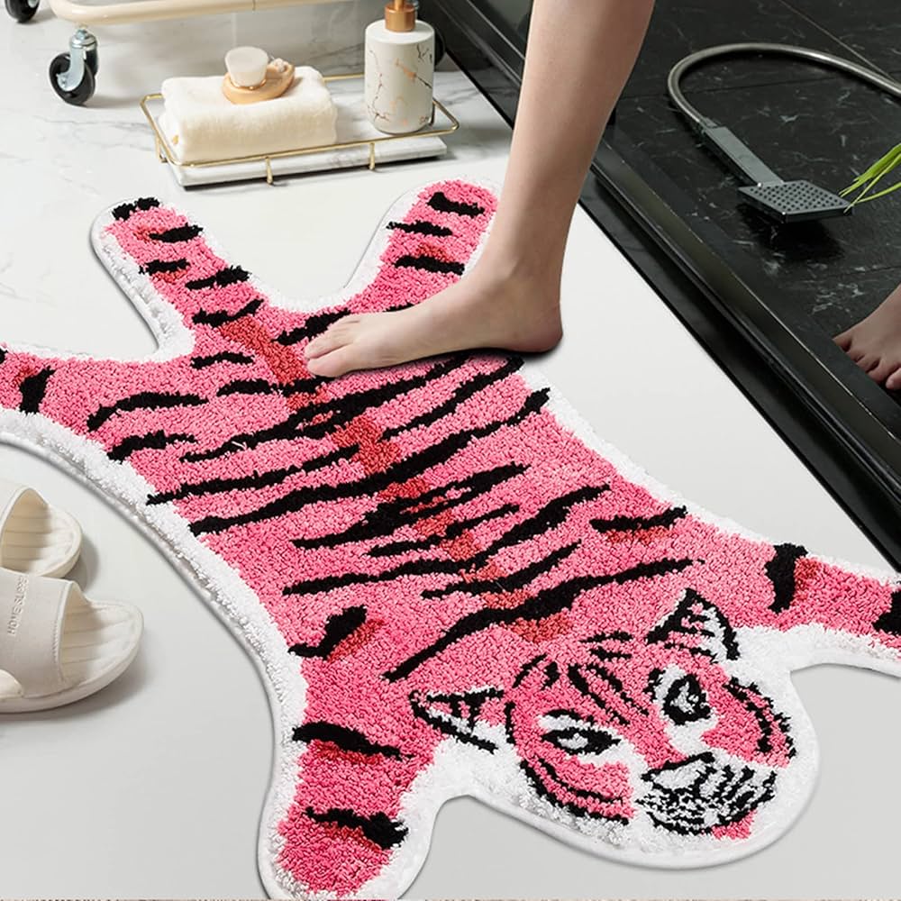 うさぎデザイン バスマット ピンク うさぎモチーフ ピンクバスマット 抗菌防臭加工 36×50cm すべり