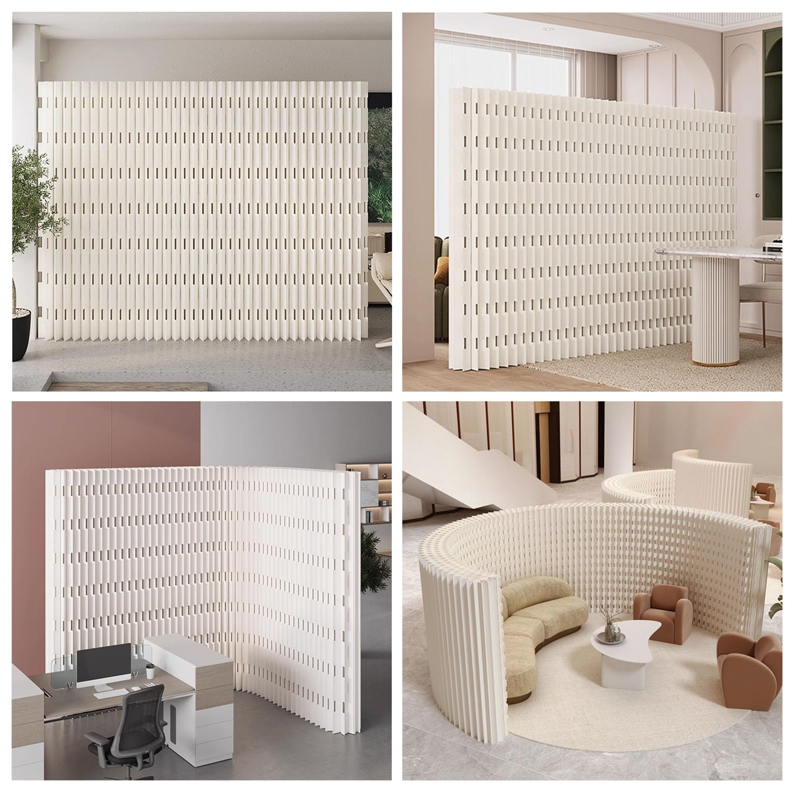 Separador de ambientes plegable y ajustable grande – Portátil para oficina y hogar, separador de espacio flexible (300 x 220 cm)