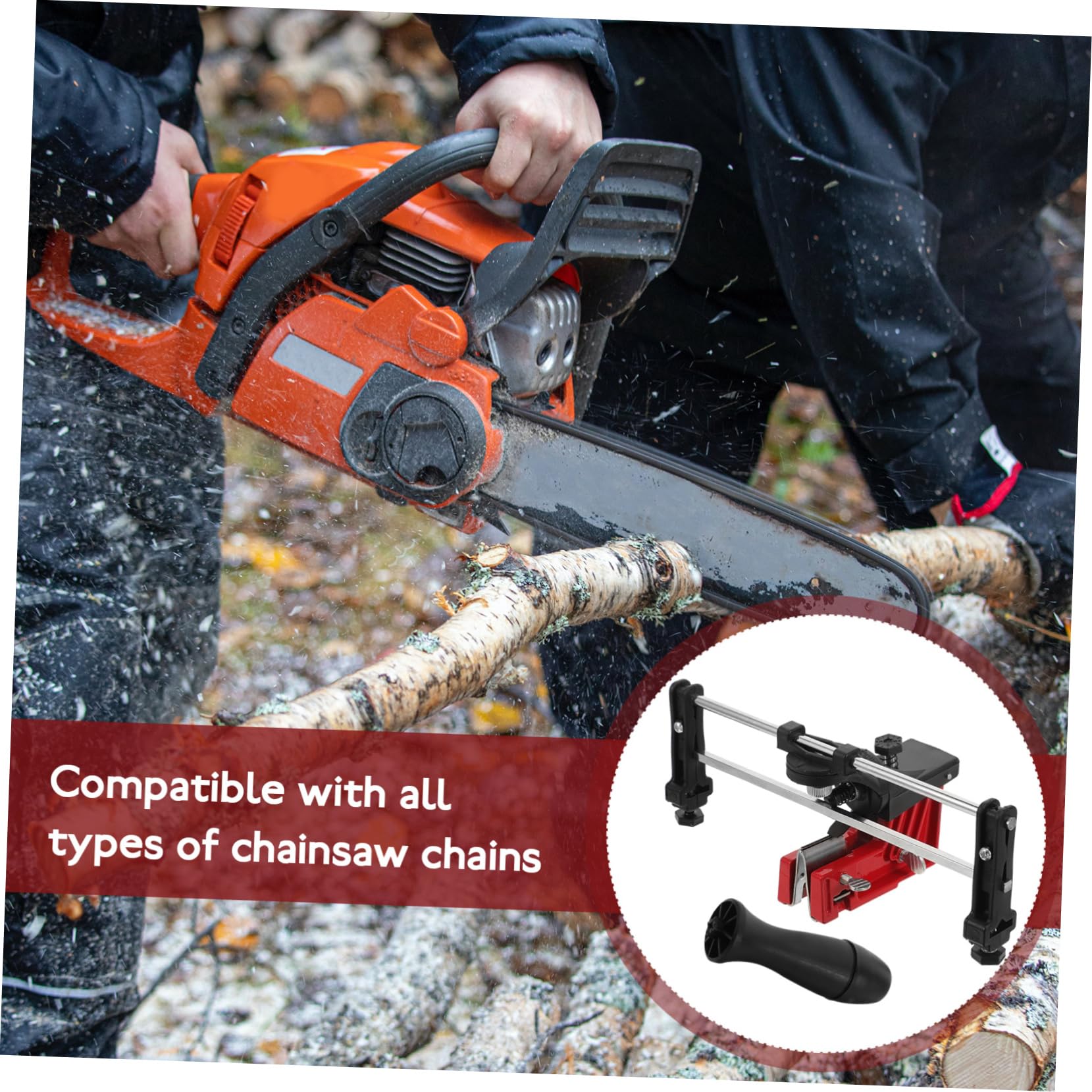 POPETPOP Affilatrice Per Motoseghe Utensile Portatile Per Affilatura Catene Motoseghe Compatibile Tutti i Tipi Di Catene Realizzata Materiali Durevoli Per Uso Prolungato