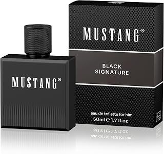 Mustang Signature for him Perfume para hombre, 50 ml, perfume aromático picante para hombre, perfume para todas las edades, carismático, distintivo y cálido con cardamomo, notas marinas, sándalo