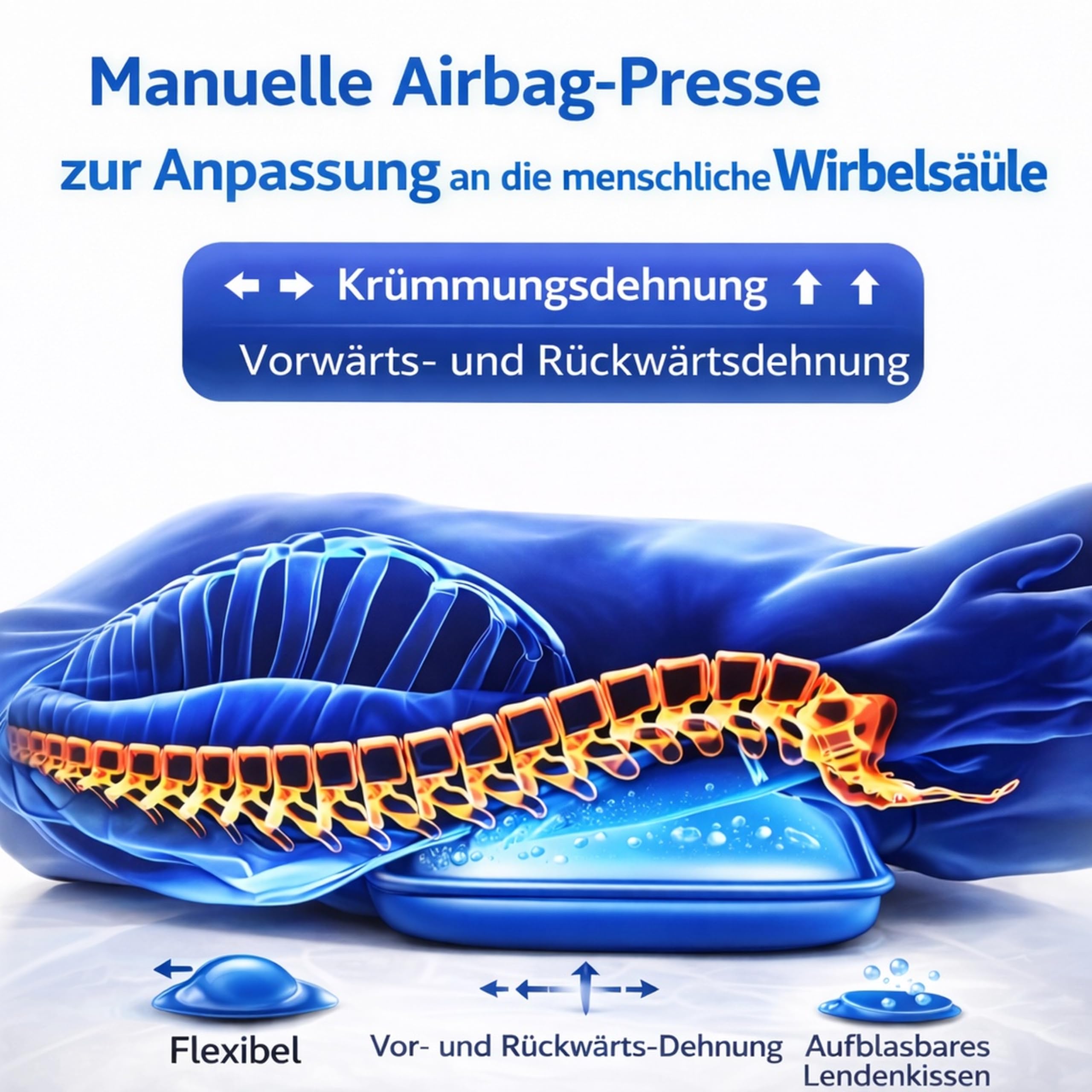 MOCHO® Shiatsu Massagematte mit Wärmefunktion – Ganzkörper Massagegerät mit Luftdruck-Dehnung, Fußmassage, Nacken- & Rückenmassage, elektrische Massagematte für Zuhause