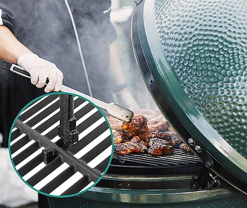 Miniatura 7 de Elevador de parrilla de hierro fundido, agarre de elevación de rejilla de cocción para huevo verde grande, ahumador de parrilla de carbón Primo